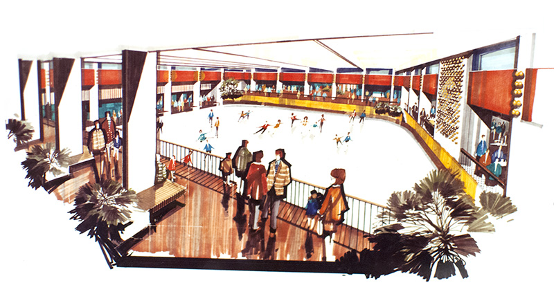 The original skating rink concept at Mayfair Mall.