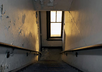 Looking down the stairs of the Sydney Hih.